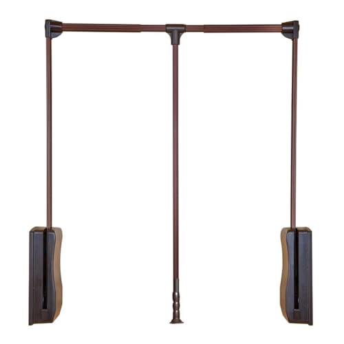 Pull Down Closet Rod Hanger Organizer, Heavy Duty Adjustable Storage System 21-47 Inch, Wardrobe Lift Cabinet Rail for Efficient Space Management