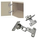 4 Pieces 270-degree Hinge 270-degree Folding Flat Hinge, Suitable for Full Coverage of Kitchen cabinets and wardrobes (3/4)