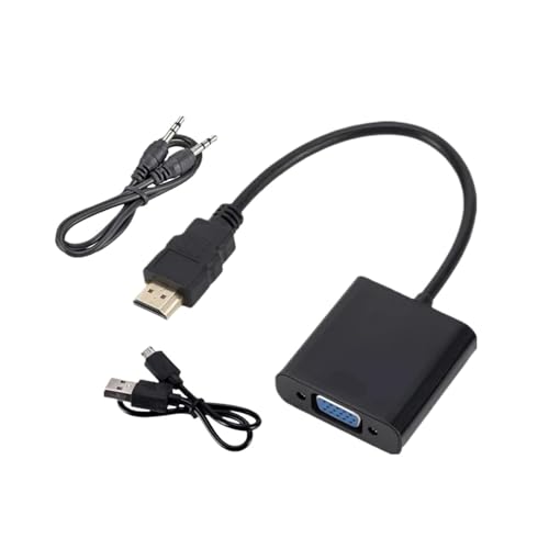 HD 1080P HDMI�Ή��R���o�[�^�[�A3.5mm�I�[�f�B�I�A�_�v�^�[�t���A���X-�I�X�R���o�[�^�[�APC�A�m�[�g�p�\�R���A�e���r�A���j�^�[�A�v���W�F�N�^�[�p(Black With 2 Cables)