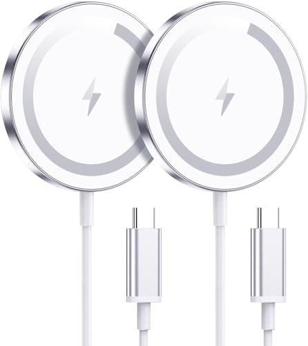 WRVVR for Apple Mag-Safe Charger 2 Pack, Magnetic Wireless Charger for iPhone 17/17 Pro/17 Pro...