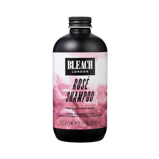 BLEACH LONDON Rose Shampoo - High Pigmented Soft Pink Rinse, Vegan, Cruelty Free, Color Protected Clean, Color Depositing Toning Formula, 8.45 fl oz