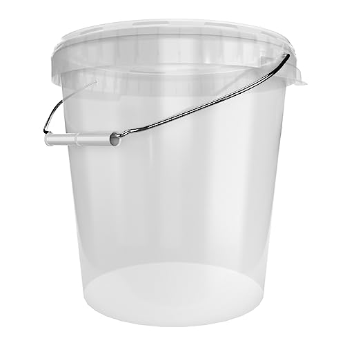 Eimer mit Deckel 30 Liter Made in Germany - lebensmittelecht stabil luftdicht Vorratseimer für Aufbewahrung von Lebensmittel Büromaterial Kinderzimmer Haushalt Werkstatt und Gastronomie Transparent