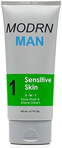 MODRN MAN Daily Face Wash For Men With Sensitive Skin | 2-in-1 Cleanser & Shaving Cream | Fragrance Free (4.7 oz)