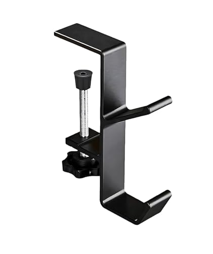 Image of 1 Pcs Clamp-On Under Desk Headphone Holder Backpack Hook Students' Desk Hook with Adjustable Arm Clamp Women's Bag Handbag and Purse Holder - Suitable for Plate Between Black(Type A)