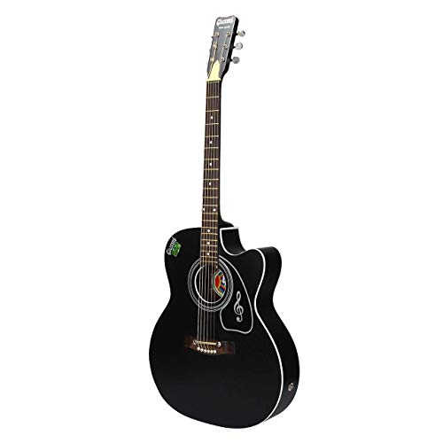 Image of Ketostics Venus Special Cutaway Rosewood 41 Inch Givson Acoustic Guitar with Bag, Rhythm String Set, Strap and 5 Plectrums, Black