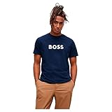 BOSS T-Shirt RN, Playa_T_Shirt de los Hombres, Navy413, L