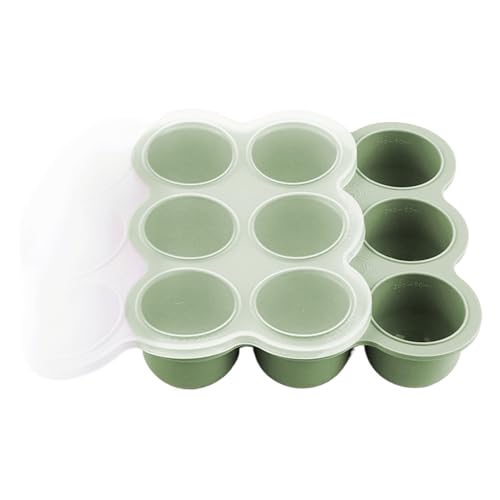 Baby Food Freezer Tray, 9-Grid Storage Containers with Lids, Silicone Cube Ice Container for Purees, Breastmilk, Soup, Fruit, Me
