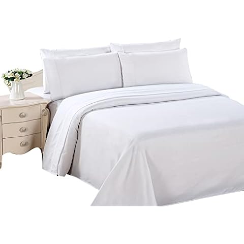 Marina Decoration Ultra Soft Silky Zipper Solid Rayon from Bamboo All Season 3 Pieces Duvet Cover Set with 2 Pillowcases, White Color Queen Size Cover