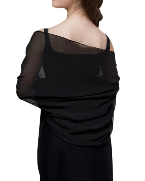 Dressy Shawls for Evening Dress Chiffon Wraps Elegant Soft Silky Wedding Bridal Scarf2