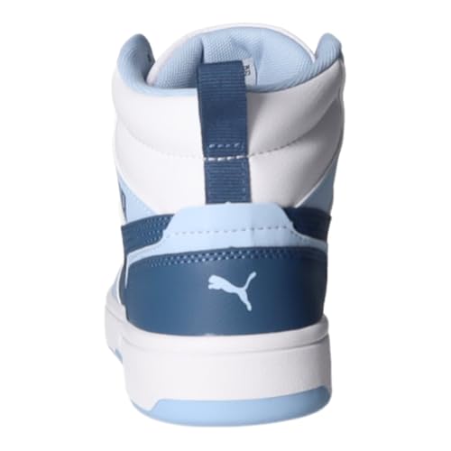 Puma Unisex Kinder Rebound V6 Mid JrSneaker, Puma White Dark Indigo Haute Tropic, 4.5 UK – Ansicht 3