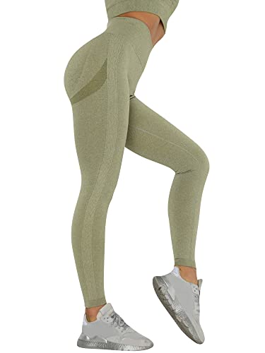 Women Leggings Workout Tights Tummy Control Gym Exercise Girl Yoga Pants Hot Solid Color Leggings Yoga Pants Army Green