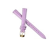 Cinturino in pelle for uomo e donna, cinturino di ricambio a sgancio rapido, larghezza 14 18 20 22 mm(Light Purple - Rose Gold Buckle,14mm)