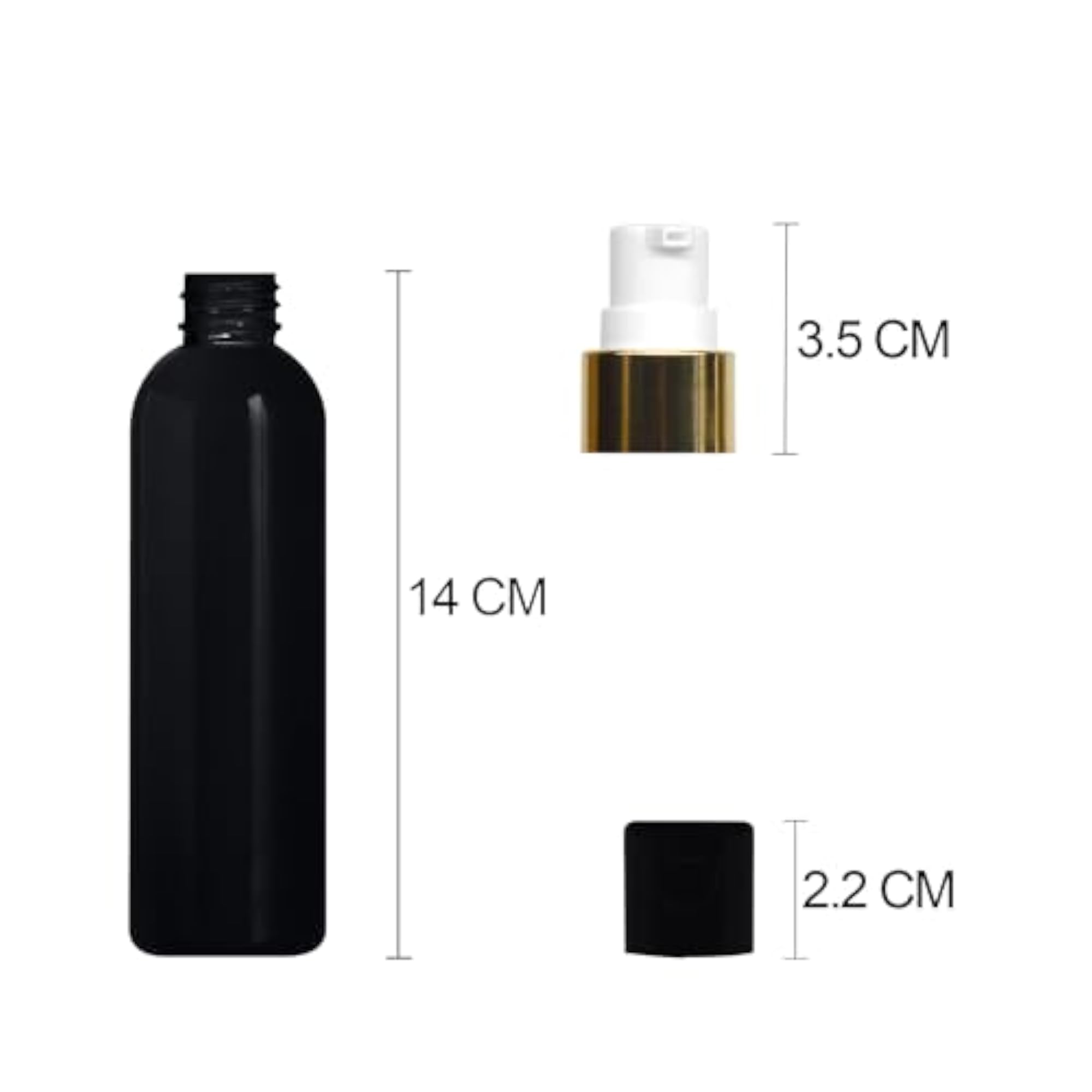 Black PVC Pump Bottle Dispenser for Shampoo