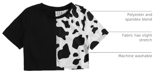 Image of Floerns Girls Summer Print Short Sleeve Round Neck Crop Tops Tee Shirts
