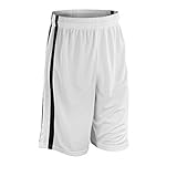 100% Polyester SPIRO Basketball Mens Quick Dry Short Mehrfarbig White/Black L (14)