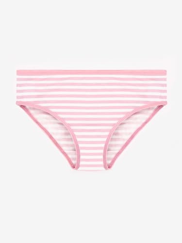 Image of CHARM N CHERISH Girls Multicolor Polka Dot & Stripes All Over Printed Brief, Cotton Panties for Girls, Pack of 7