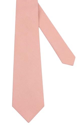 Image of Mens Solid Linen Ties - Slim Pattern Necktie for Men Wedding Groomsmen