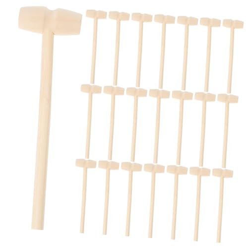 Hohopeti 50Pcs Mini Wooden Mallet Safe Ergonomic Hammer for Creative Educational Play Enhances Fine Motor Skills Imagination
