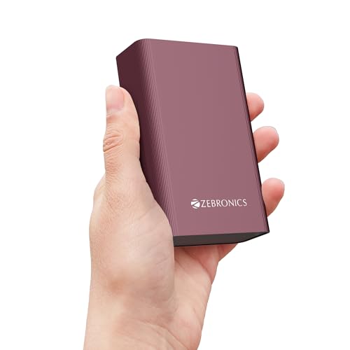Image of ZEBRONICS EnergiTank 20MR1, Metal Power Bank, 20000 mAh, 22.5W Super Fast Charging PD 3.0 (PPS), Dual Type C & USB Port, LED Indicator, for iPhone, Android, Tablets, Airpods (Raspberry)