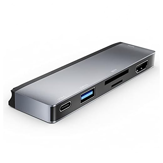 Dubbel Typ-C-Omvandlare Dockningsstation Bärbar Plug-And-Play Utan Drivrutin Svart 6 I 1