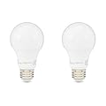 Amazon Basics A19 LED Light Bulb, 60 Watt Equivalent, Energy Efficient 9W, E26 Standard Base, Soft White 2700K, Non-Dimmable, 10,000 Hour Lifetime , 2-Pack