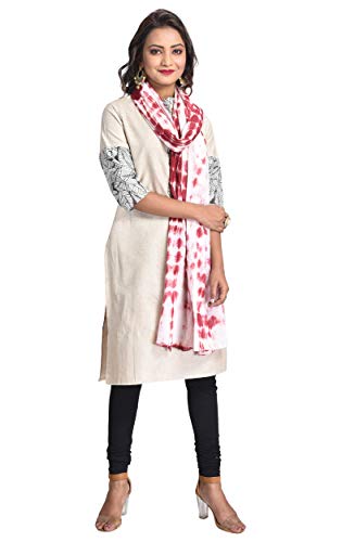 Image of Women's Pure Cotton Traditional Authentic Shibori Tie Dye Dupatta Chunni