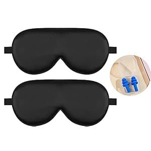 Lot de 2 masques de sommeil pour femme et homme, masque pour yeux 3D bandage, Contoured & Comfortable for Full Blackout,Luxury Sleep Eye Mask for Women & Men.