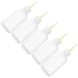 MERRYHAPY Applikatorflaschen mit Nadelspitze 5 Stück 50ml Kunststoff Quetschflaschen für Töpferbedarf und Glasurauftrag in Keramikgestaltung