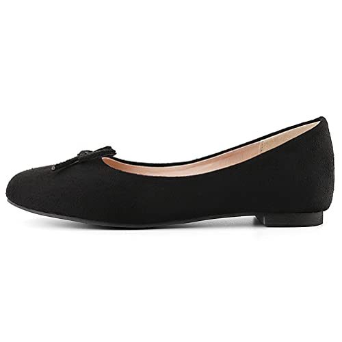KOKOMOMO Womens Bow Round Toe Ballet Flats Slip On Ballerina Shoes3