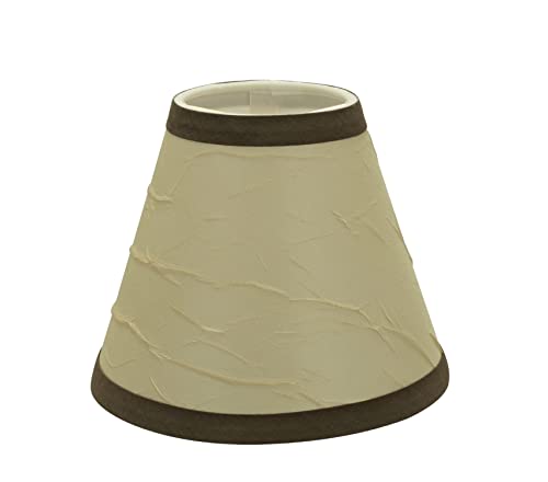 Image of Aspen Creative 32121-5A Small Hardback Empire Shape Chandelier Clip-On Lamp Shade Set (5 Pack), Transitional Design in Beige, 6 inch bottom width (3 inch x 6 inch x 5 inch)