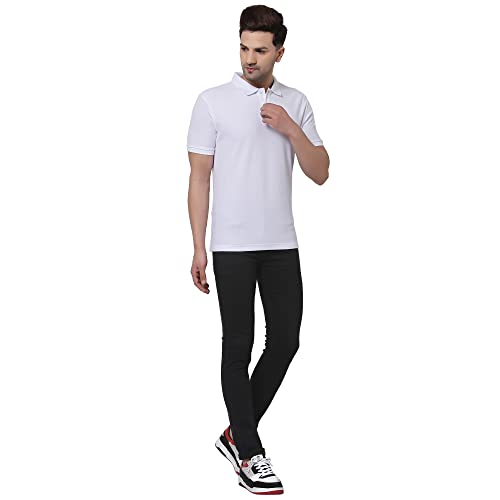 Red Tape Men's White Solid Polo Collar Pure Cotton T-Shirt