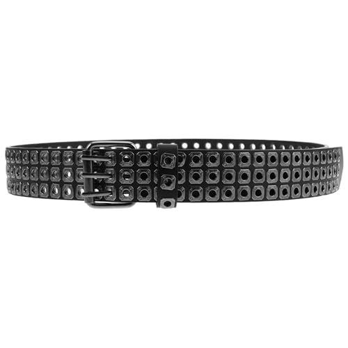 Unisex Punk Style Pu Leather Belt Multi Breathable Casual Waistband for Men and Women for Parties and Everyday Wear