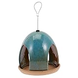 Generic 1pc Hanging Bird Feeders Ceramic Hanging Wild Bird Bath Stoneware Bird Feeder for Indoor Out
