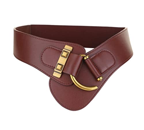 Diyafas Breiter Gürtel für Damen Leder Taillengürtel Elastischer Gürtel für Kleider Mäntel, Einheitsgröße, Kaffee Diyafas Breiter Gürtel für Damen Leder Taillengürtel Elastischer Gürtel für Kleider Mäntel, Einheitsgröße, Kaffee
