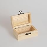 Xhqsulsclac 4 Piece (3.5 x 2.1 x 1.8 inches) Small Wooden Box Unfinished Wooden Treasure Box with Lids for DIY Crafts (4)