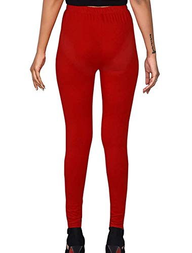 Image of Women's Leggings I Cotton Skinny Fit Ankle Length I Stretch Fit, Elastic Waistband Adjustable I High-Waist mid-Rise I Stylish Casual Regular Wear I Active wear for Women & Girls
