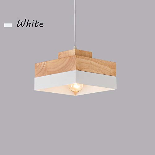 Preisvergleich Produktbild Wylolik Nordic Kreativität Holz Anhänger Beleuchtung Metall Weiß Lampenschirm Einstellbare Deckenmontage Schwarz Matt Lampenschirm Schlafzimmer Wohnzimmer Dekoration Leuchten Esszimmer Küche Beleuchtu