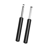 Set di 2 attrezzi per riparazione orologi, asta curva e piatta, robusta struttura in acciaio, impugnatura ergonomica antiscivolo per sostituzione della batteria dell'orologio, set di riparazione