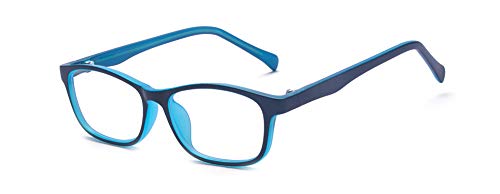 Outray Kids Vintage Inspired Rectangle Glasses Frame Eyewear with Clear Lens 2186c1 Blue