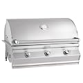 Fire Magic Choice 36-Inch Built-In Grill Natural Gas, 304 Stainless Steel Outdoor Built-in Grills with Analog Thermometer, 69000 BTU BBQ Grill for Outdoor Kitchen, 648 Sq. In. (C650i-RT1N)