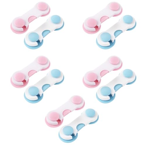 10 cerraduras de seguridad para niños, cerraduras de protección para cajones y puertas de armario (para mascotas), artículos de protección para bebés contra pellizcos