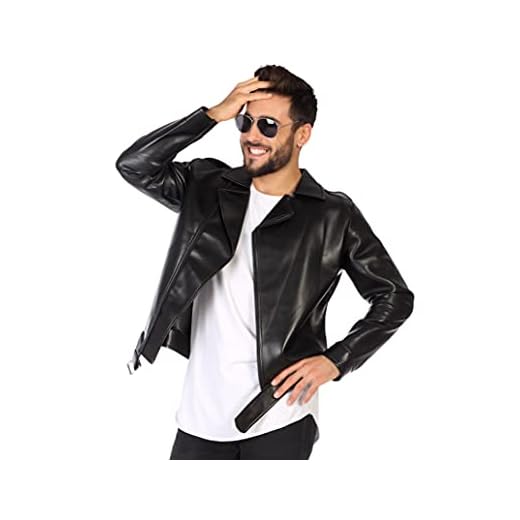 Atosa disfraz años 60 hombre adulto chupa negra M