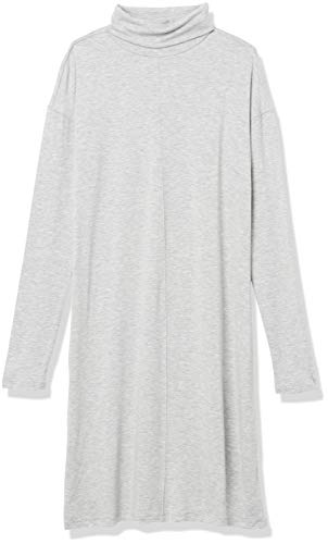 Amazon Brand - Daily Ritual Women's Soft Rayon Jersey Long-Sleeve Turtleneck Dress, Light Heather Grey, X-Large