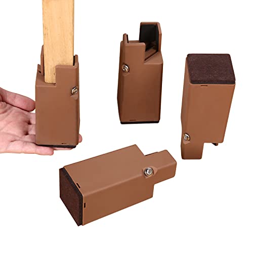 Réhausseurs de chaise réglables avec pince à vis, rehausseurs de meubles de lit de 10,2 cm de hauteur, s'adaptent au diamètre des pieds de chaise carrée/ronde de 2,1 cm à 3,8 cm, supporte 9 000 kg Cover