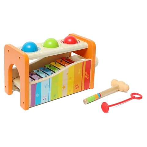 Hape Pound & Tap Bench with Slide Out Xylophone Cover