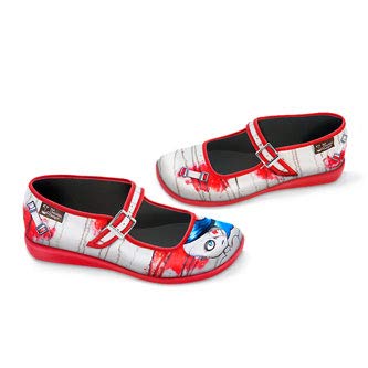 Image of Hot Chocolate Design Chocolaticas Horror Lolita Women's Mary Jane Flat Multicoloured HCD 40(Size: 8 UK), Horror Lolita, 8 UK