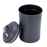 IWOWHERO Lata de Té de Hierro Tapa Hermética y Junta de Silicona Caja de Almacenamiento para Alimentos y Snacks Color Gris Carbón 1 Unidad Adecuado para Conservar Frescura y Sabor