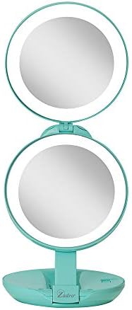 Zadro 4.5" Round LED Compact Mirror 10X/1X Travel Mirror with Lights and Magnification 3 AAA Batteries LED Makeup Mirror