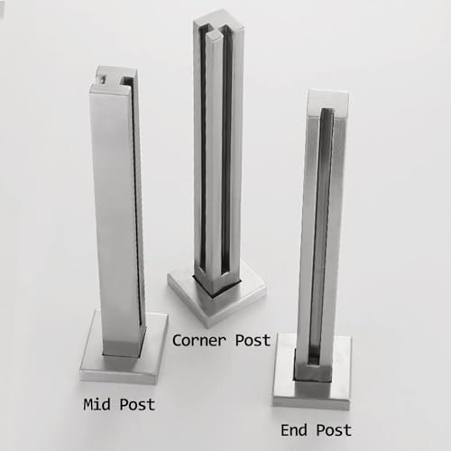 Poste de valla de acero inoxidable pulido de 65 cm para proyectos modernos 3