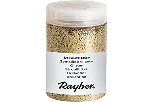 Rayher 3925806 Paillettes semaille Brillante, 110 g, pour Loisirs Créatifs, Or